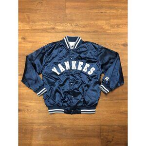 New York Yankees Satin Snap Baseball Jacket - Youth Medium (12-14)